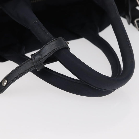 PRADA Hand Bag Nylon 2way Black Silver Auth ep14530A