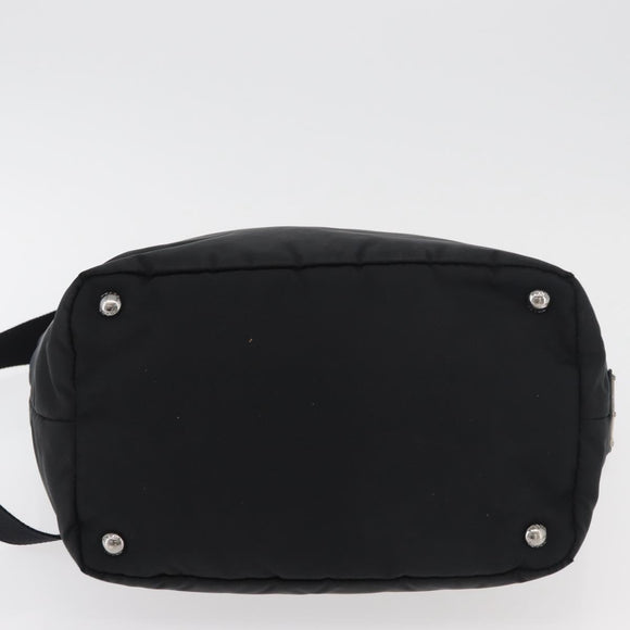PRADA Hand Bag Nylon 2way Black Silver Auth ep14530A