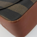 FENDI Pecan Canvas Shoulder Bag PVC Black Brown Auth ep14532-14