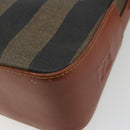 FENDI Pecan Canvas Shoulder Bag PVC Black Brown Auth ep14532-15