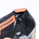 FENDI Pecan Canvas Shoulder Bag PVC Black Brown Auth ep14532-18