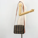 FENDI Pecan Canvas Shoulder Bag PVC Black Brown Auth ep14532-22
