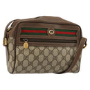 GUCCI GG Supreme Web Sherry Line Bag PVC Beige Gold 56 02 087 Auth ep14533-1