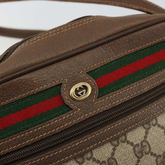 GUCCI GG Supreme Web Sherry Line Bag PVC Beige Gold 56 02 087 Auth ep14533