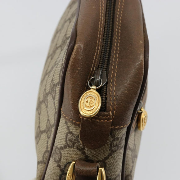 GUCCI GG Supreme Web Sherry Line Bag PVC Beige Gold 56 02 087 Auth ep14533