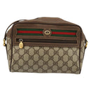 GUCCI GG Supreme Web Sherry Line Bag PVC Beige Gold 56 02 087 Auth ep14533-2