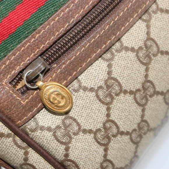 GUCCI GG Supreme Web Sherry Line Bag PVC Beige Gold 56 02 087 Auth ep14533