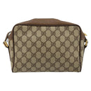 GUCCI GG Supreme Web Sherry Line Bag PVC Beige Gold 56 02 087 Auth ep14533-3
