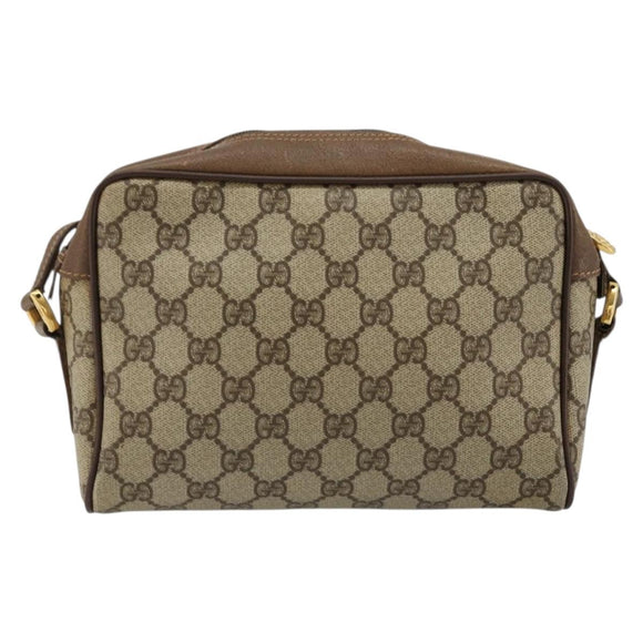 GUCCI GG Supreme Web Sherry Line Bag PVC Beige Gold 56 02 087 Auth ep14533