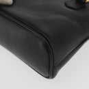 GUCCI Bamboo Hand Bag Leather 2way Black Gold 007 2032 0231 Auth ep14546-11