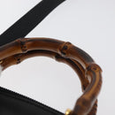 GUCCI Bamboo Hand Bag Leather 2way Black Gold 007 2032 0231 Auth ep14546-8