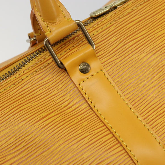 LOUIS VUITTON Epi Keepall 50 Boston Bag Yellow LV Auth ep14549A
