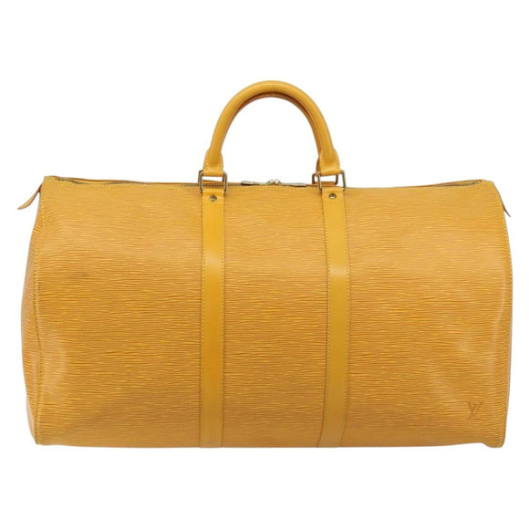 LOUIS VUITTON Epi Keepall 50 Boston Bag Yellow LV Auth ep14549A