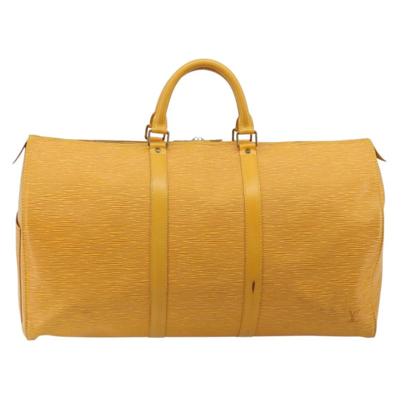 LOUIS VUITTON Epi Keepall 50 Boston Bag Yellow LV Auth ep14549A
