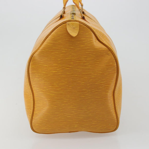 LOUIS VUITTON Epi Keepall 50 Boston Bag Yellow LV Auth ep14549A