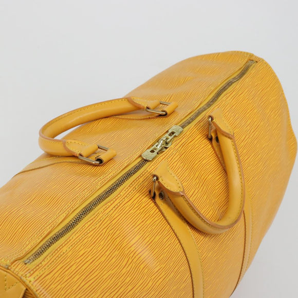 LOUIS VUITTON Epi Keepall 50 Boston Bag Yellow LV Auth ep14549A