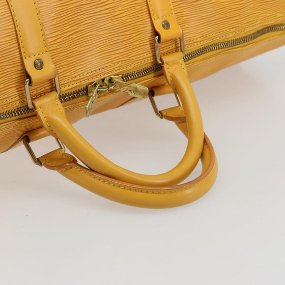 LOUIS VUITTON Epi Keepall 50 Boston Bag Yellow LV Auth ep14549A
