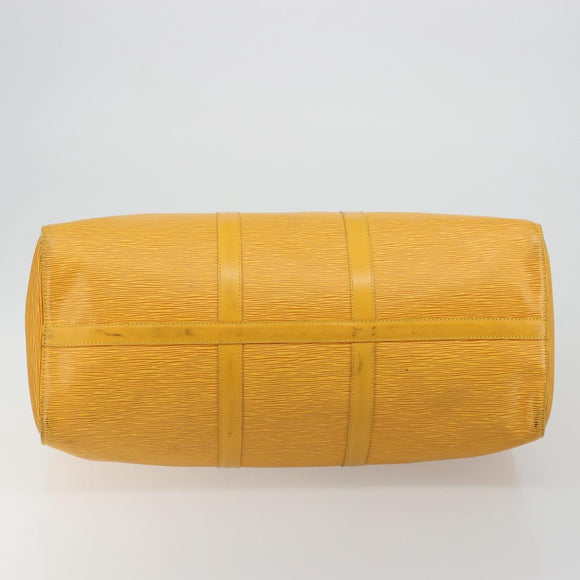 LOUIS VUITTON Epi Keepall 50 Boston Bag Yellow LV Auth ep14549A