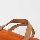 CELINE C Macadam Canvas Hand Bag Suede Orange Gold Auth ep14550-8