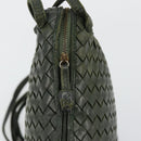 BOTTEGA VENETA INTRECCIATO Shoulder Bag Leather Green Gold Auth ep14556-10