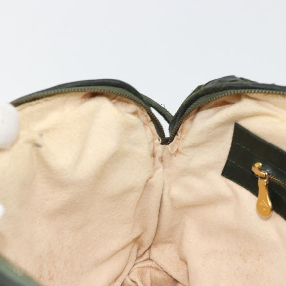 BOTTEGA VENETA INTRECCIATO Shoulder Bag Leather Green Gold Auth ep14556