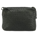 BOTTEGA VENETA INTRECCIATO Shoulder Bag Leather Green Gold Auth ep14556-2
