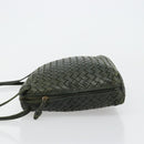 BOTTEGA VENETA INTRECCIATO Shoulder Bag Leather Green Gold Auth ep14556-4