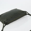 BOTTEGA VENETA INTRECCIATO Shoulder Bag Leather Green Gold Auth ep14556-6