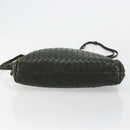 BOTTEGA VENETA INTRECCIATO Shoulder Bag Leather Green Gold Auth ep14556-5