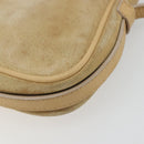 GUCCI Saddle Shoulder Bag Suede Beige Gold Auth ep14557-14