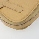 GUCCI Saddle Shoulder Bag Suede Beige Gold Auth ep14557-9