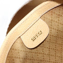 GUCCI Saddle Shoulder Bag Suede Beige Gold Auth ep14557-18