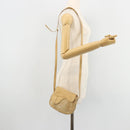GUCCI Saddle Shoulder Bag Suede Beige Gold Auth ep14557-21