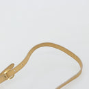 GUCCI Saddle Shoulder Bag Suede Beige Gold Auth ep14557-8