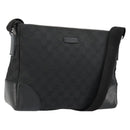 GUCCI GG Canvas Shoulder Bag Black Silver 114273 Auth ep14561-1