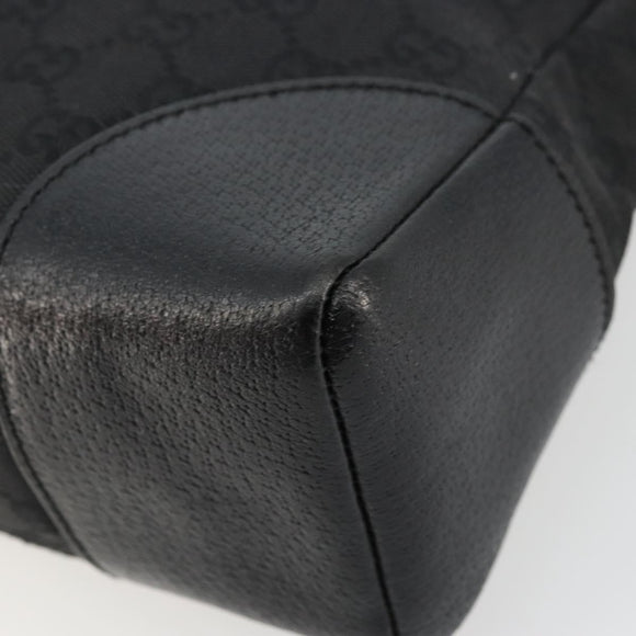GUCCI GG Canvas Shoulder Bag Black Silver 114273 Auth ep14561