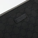 GUCCI GG Canvas Shoulder Bag Black Silver 114273 Auth ep14561-14