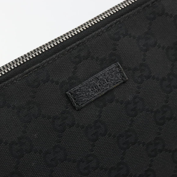 GUCCI GG Canvas Shoulder Bag Black Silver 114273 Auth ep14561