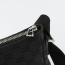GUCCI GG Canvas Shoulder Bag Black Silver 114273 Auth ep14561-15