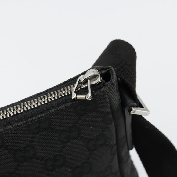 GUCCI GG Canvas Shoulder Bag Black Silver 114273 Auth ep14561
