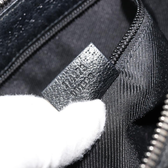 GUCCI GG Canvas Shoulder Bag Black Silver 114273 Auth ep14561
