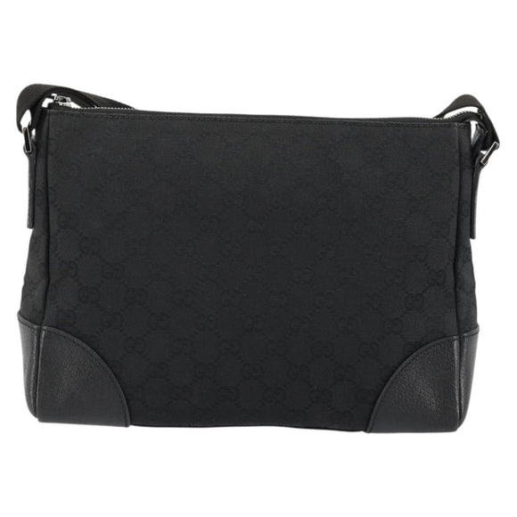 GUCCI GG Canvas Shoulder Bag Black Silver 114273 Auth ep14561