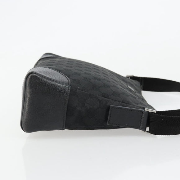 GUCCI GG Canvas Shoulder Bag Black Silver 114273 Auth ep14561