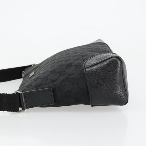 GUCCI GG Canvas Shoulder Bag Black Silver 114273 Auth ep14561
