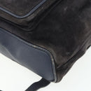 GUCCI Bamboo Backpack Suede Black Gold Auth ep14563-12