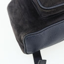 GUCCI Bamboo Backpack Suede Black Gold Auth ep14563-13