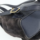 GUCCI Bamboo Backpack Suede Black Gold Auth ep14563-15