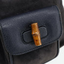 GUCCI Bamboo Backpack Suede Black Gold Auth ep14563-16