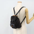 GUCCI Bamboo Backpack Suede Black Gold Auth ep14563-26