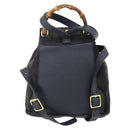 GUCCI Bamboo Backpack Suede Black Gold Auth ep14563-3
